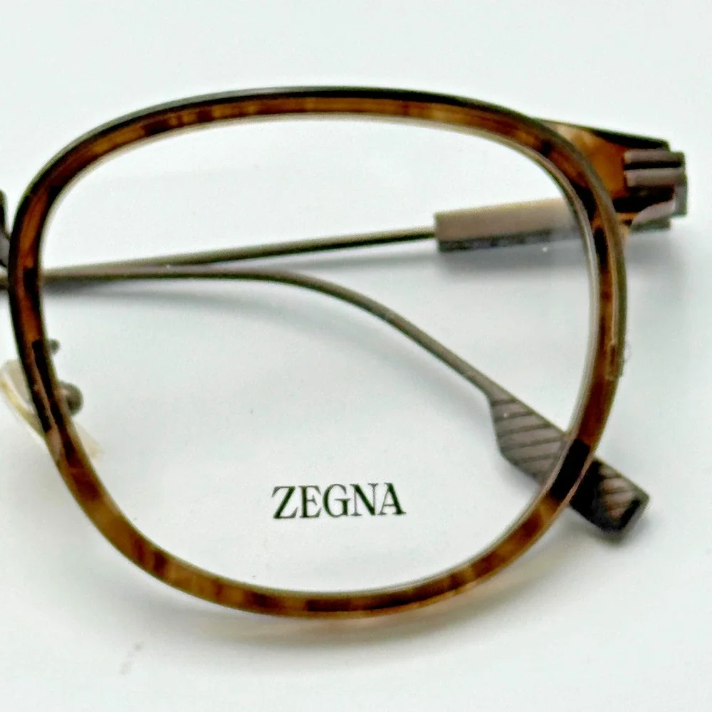 Ermenegildo Zegna Eyeglasses Frames EZ5337-D 048 Light Brown Geometric 52-20-145